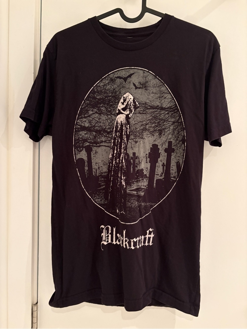 Black Short-Sleeve Tee with Grim Reaper Graphic - Blackcraft